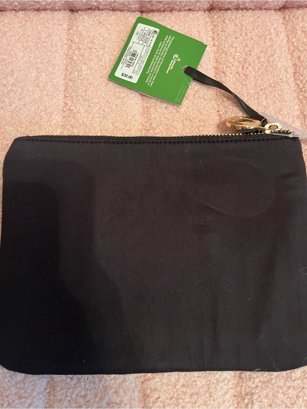 kate spade black zip pouch with gold zipper - Picture 2 of 3